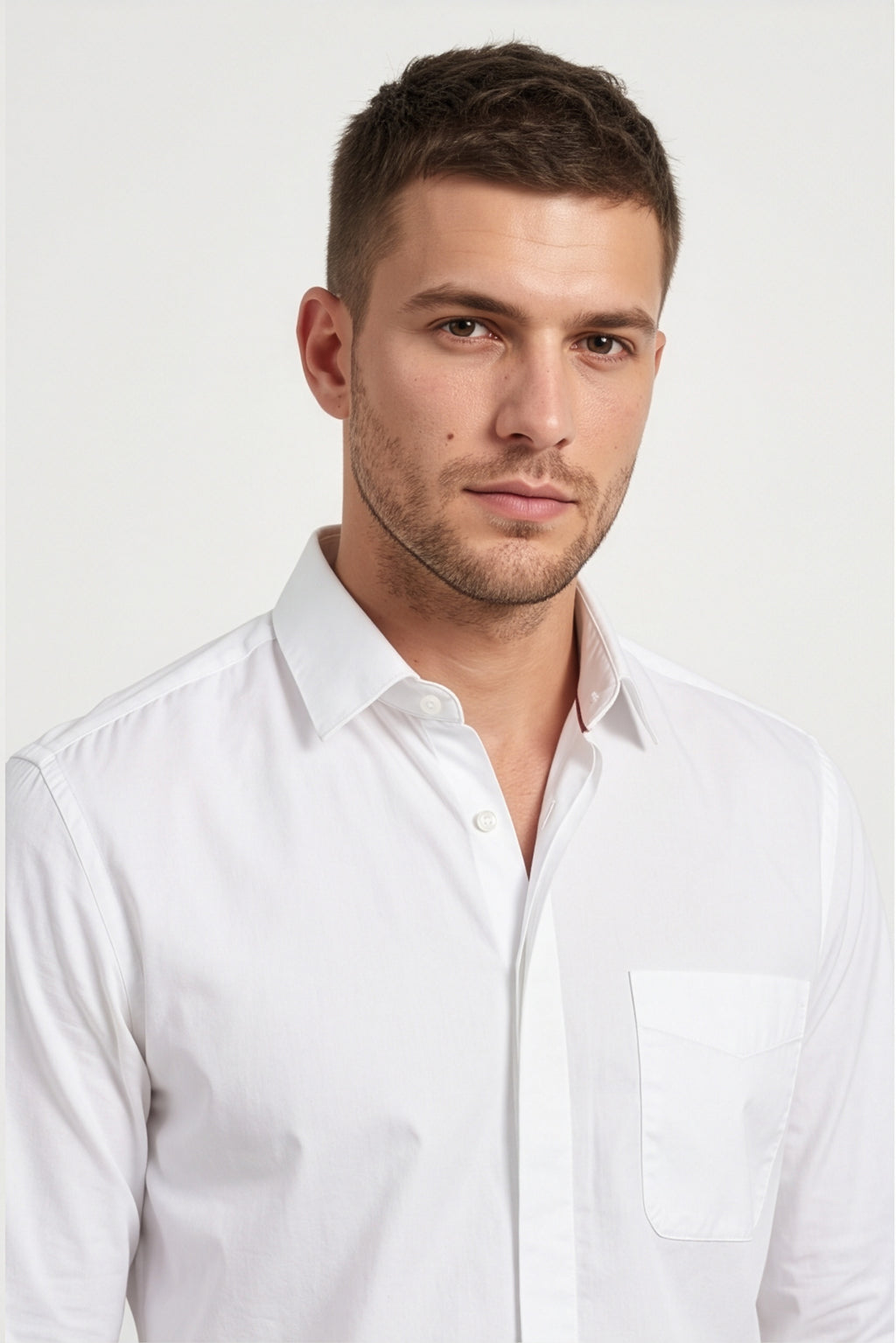 Paul Joness Men's Satin Shirt White
