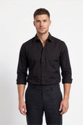 Paul Joness Men's Satin Shirt Black
