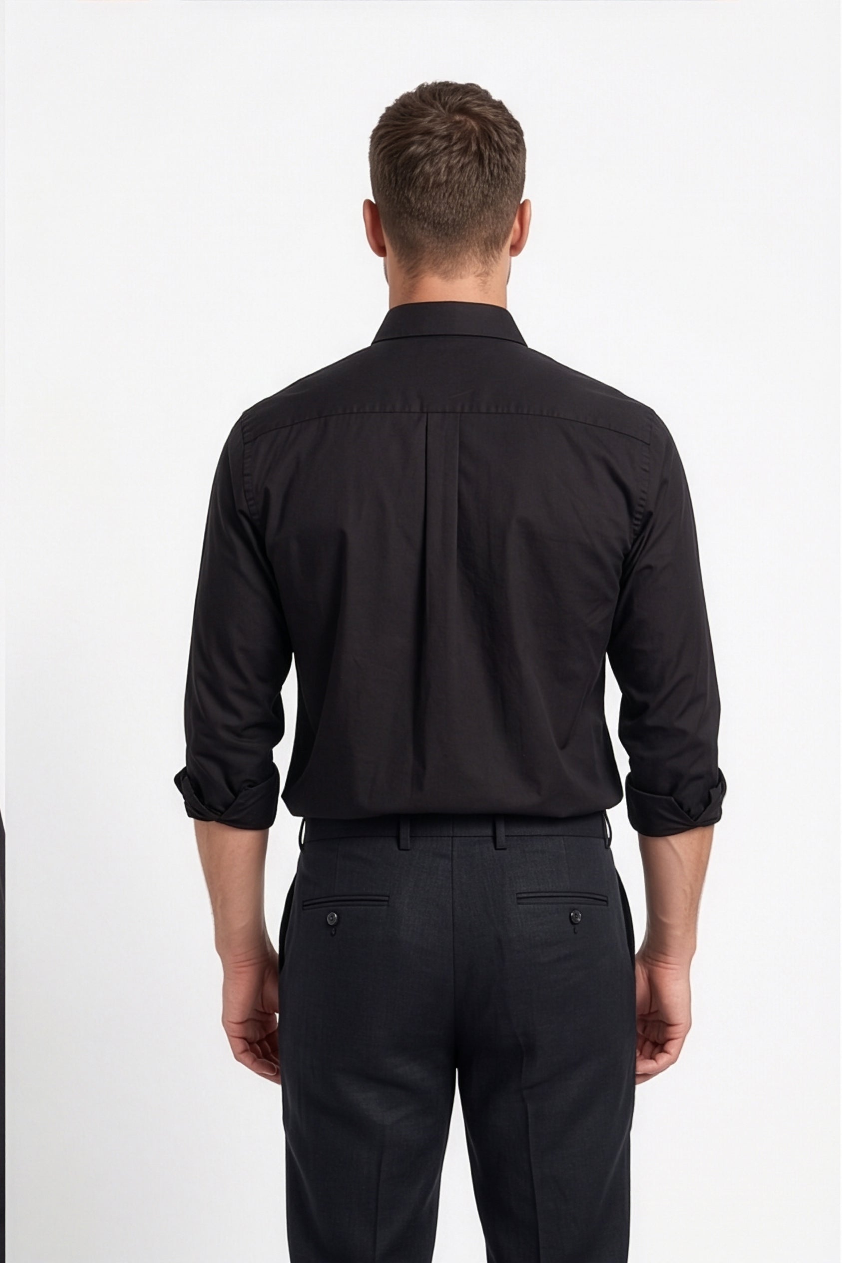Paul Joness Men's Satin Shirt Black