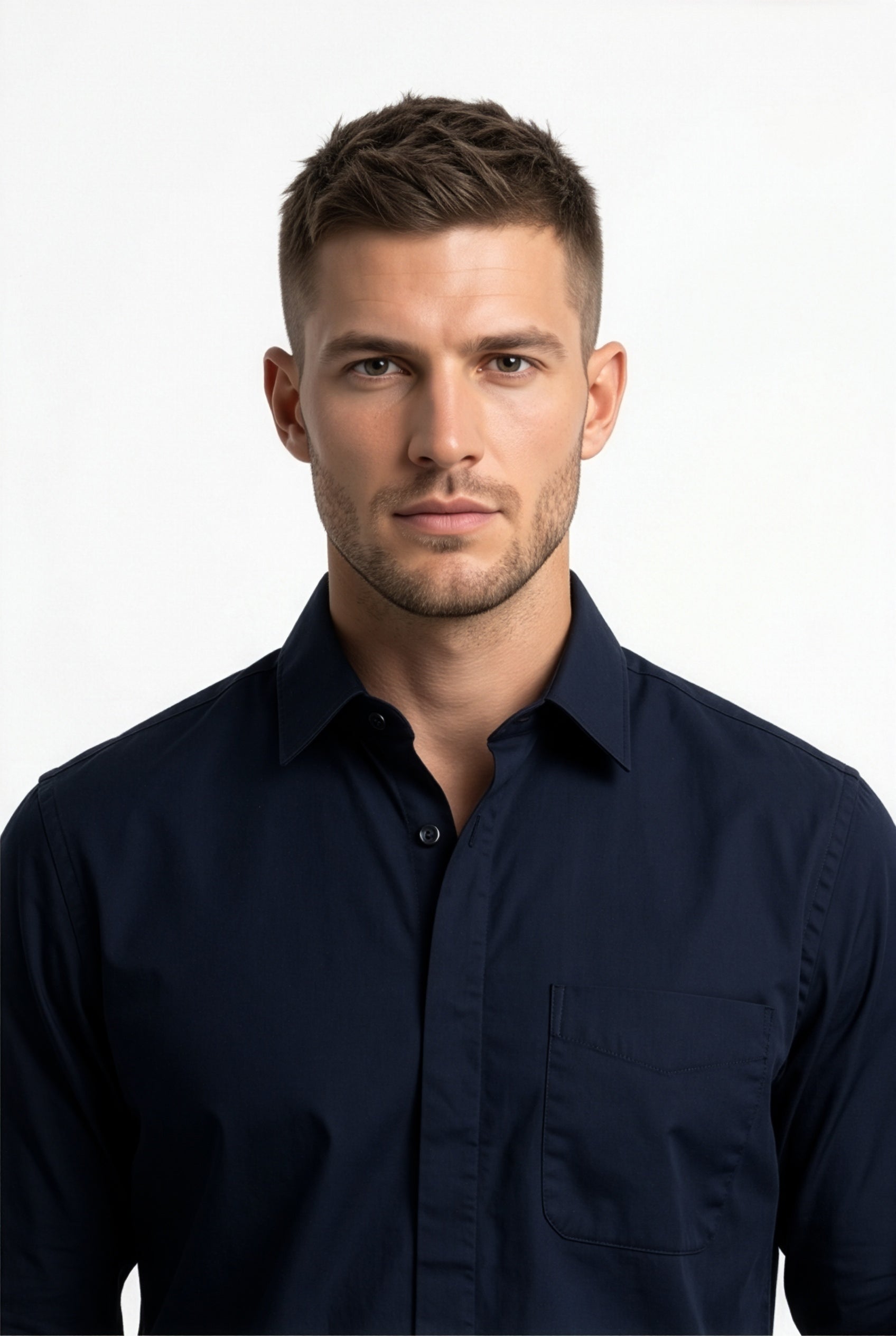 Paul Joness Men's Satin Shirt Navy Blue