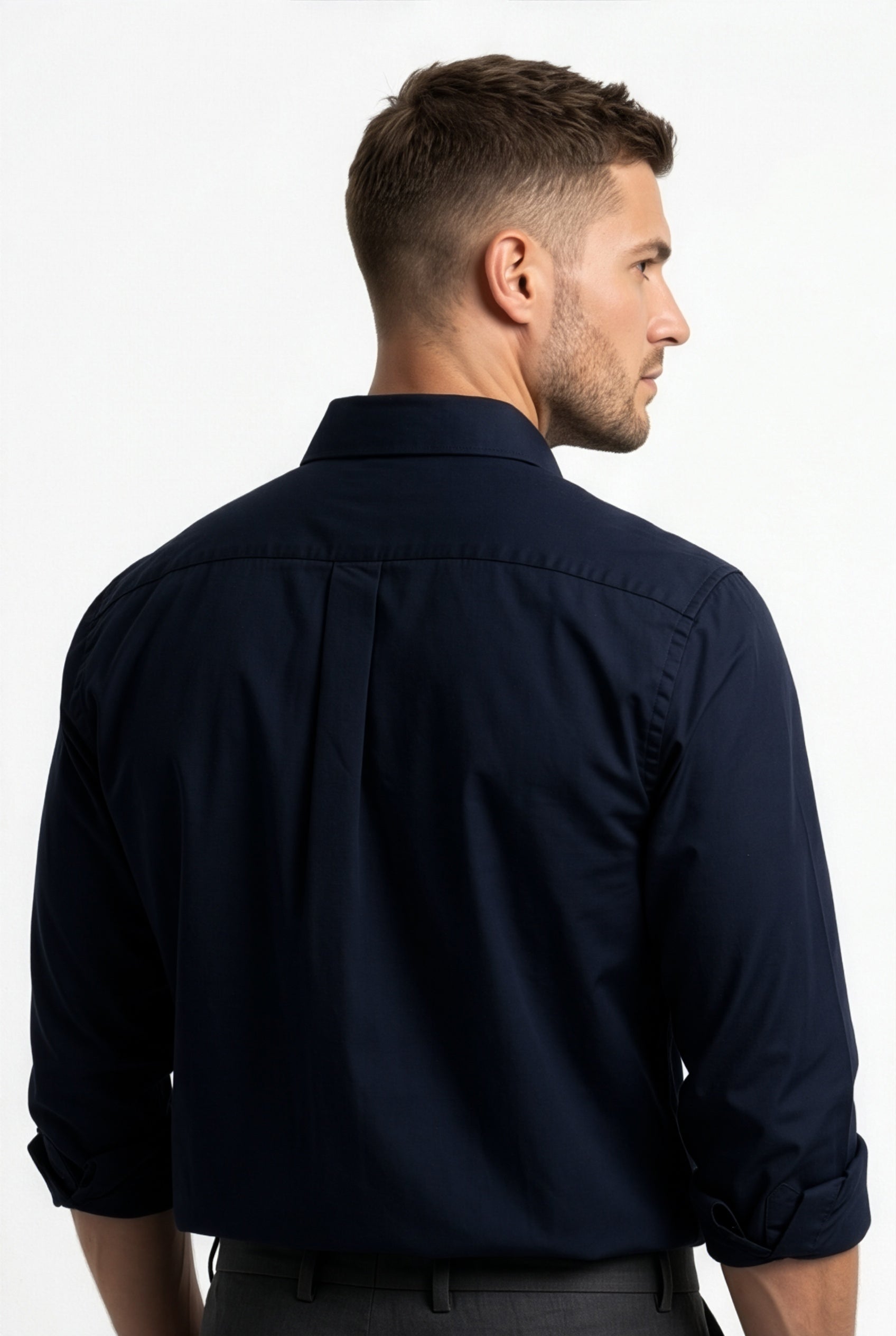 Paul Joness Men's Satin Shirt Navy Blue