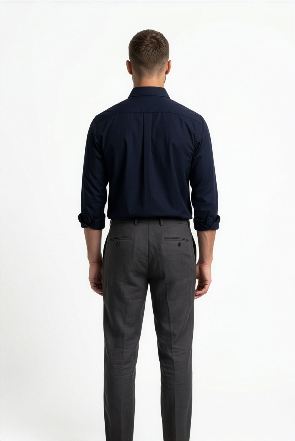 Paul Joness Men's Satin Shirt Navy Blue
