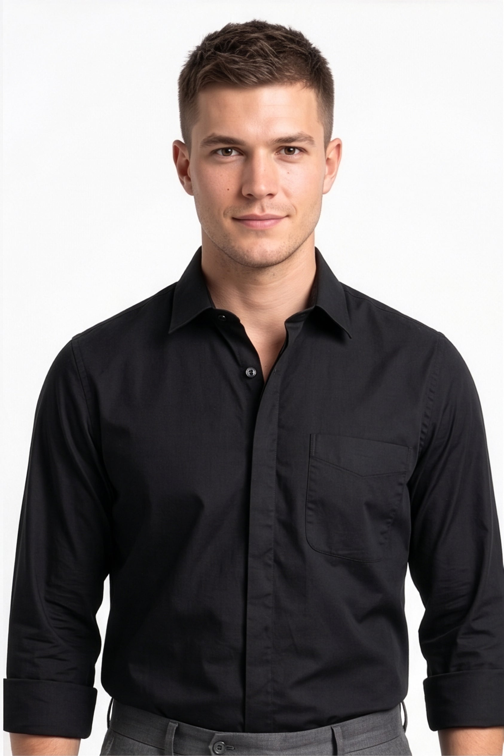 Paul Joness Men's Satin Shirt Black
