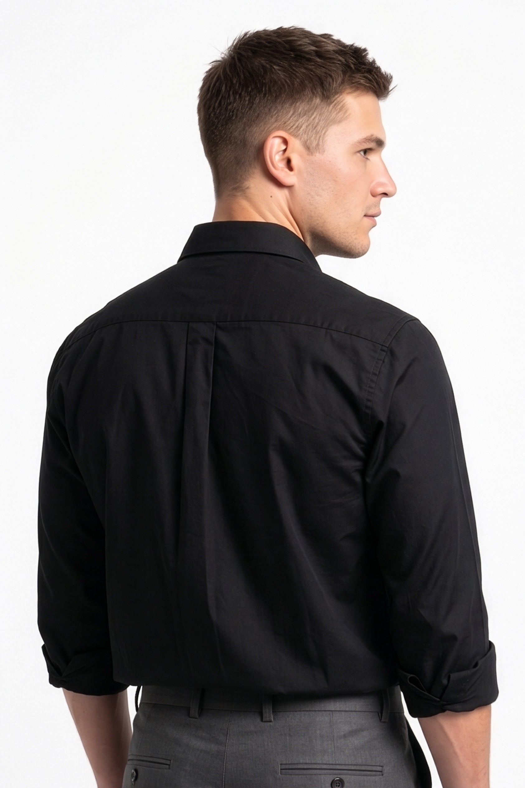 Paul Joness Men's Satin Shirt Black