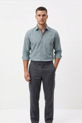 Paul Joness Men's Satin Shirt Steel Blue