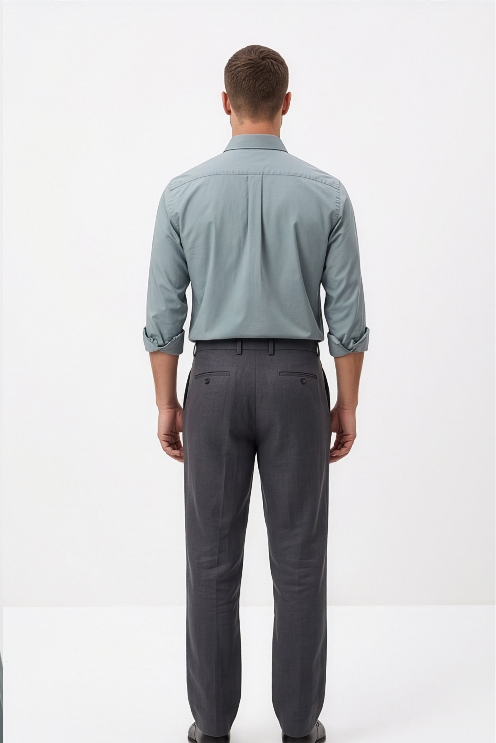 Paul Joness Men's Satin Shirt Steel Blue