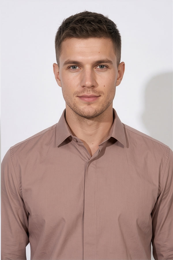 Paul Joness Men's Satin Shirt Dust Rose