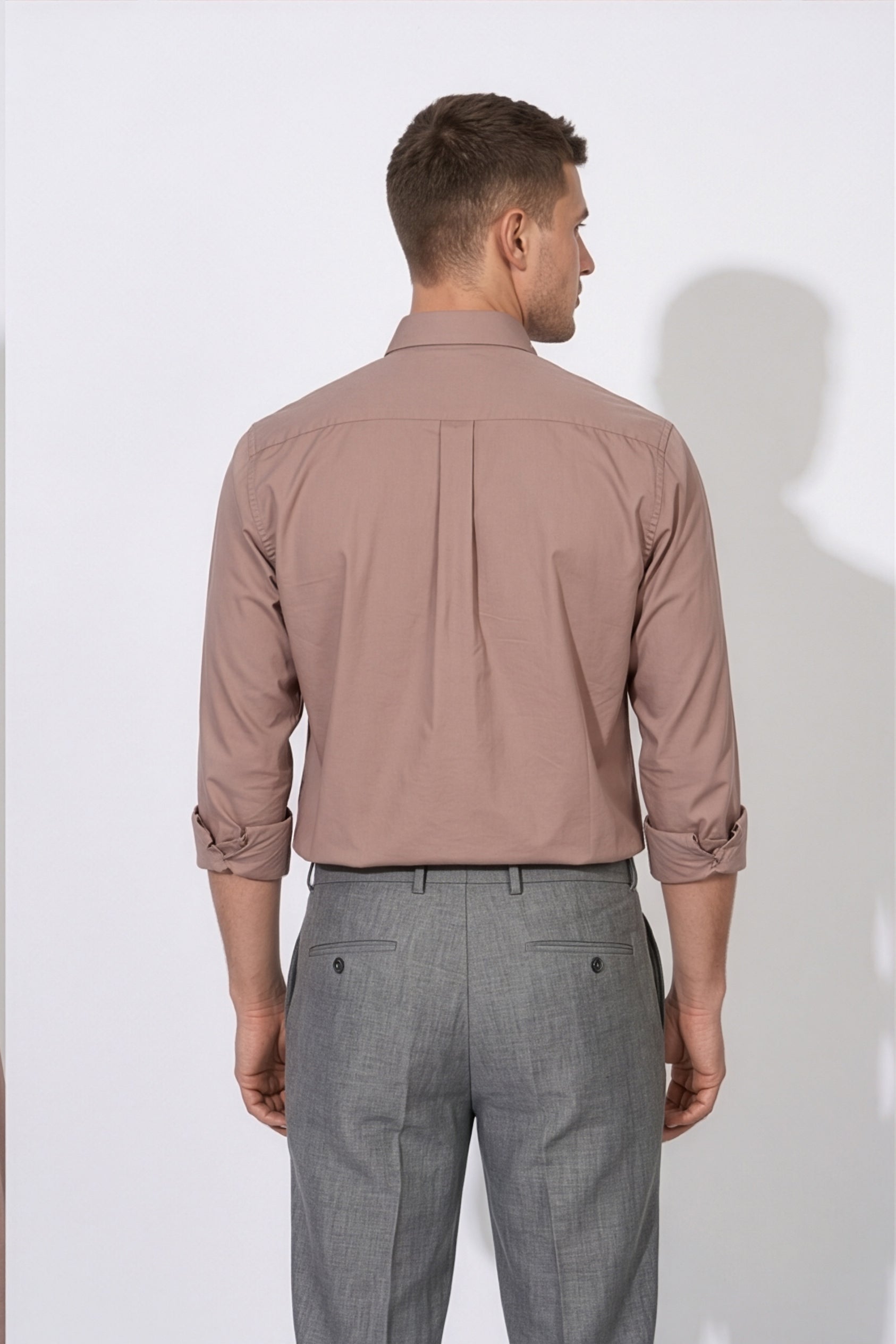 Paul Joness Men's Satin Shirt Dust Rose
