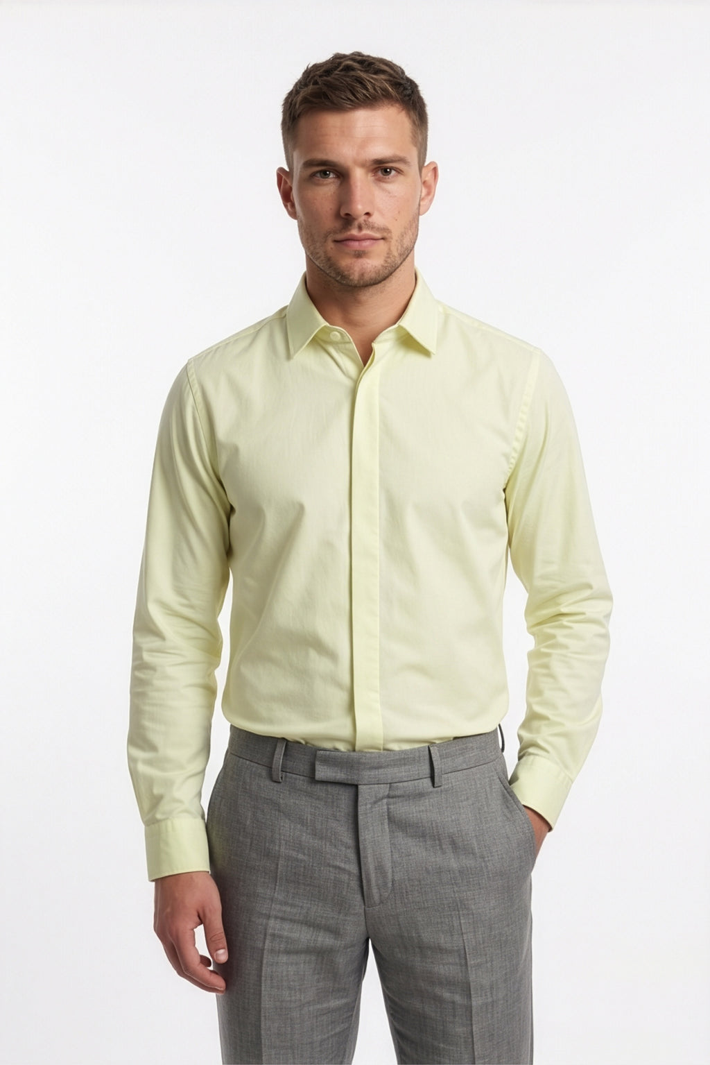 Paul Joness Men's Satin Shirt Lime