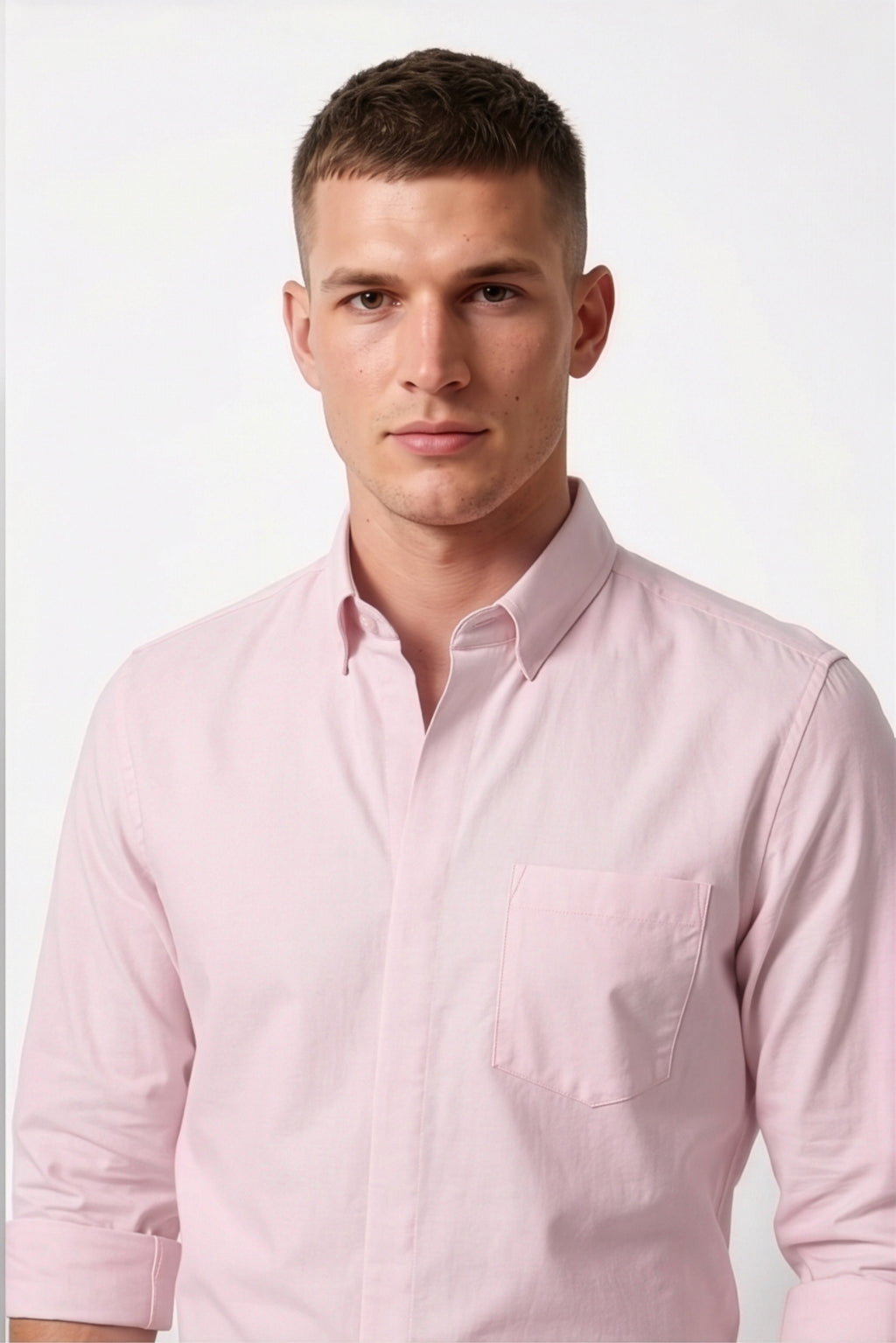 Paul Joness Men's Satin Shirt Light Pink
