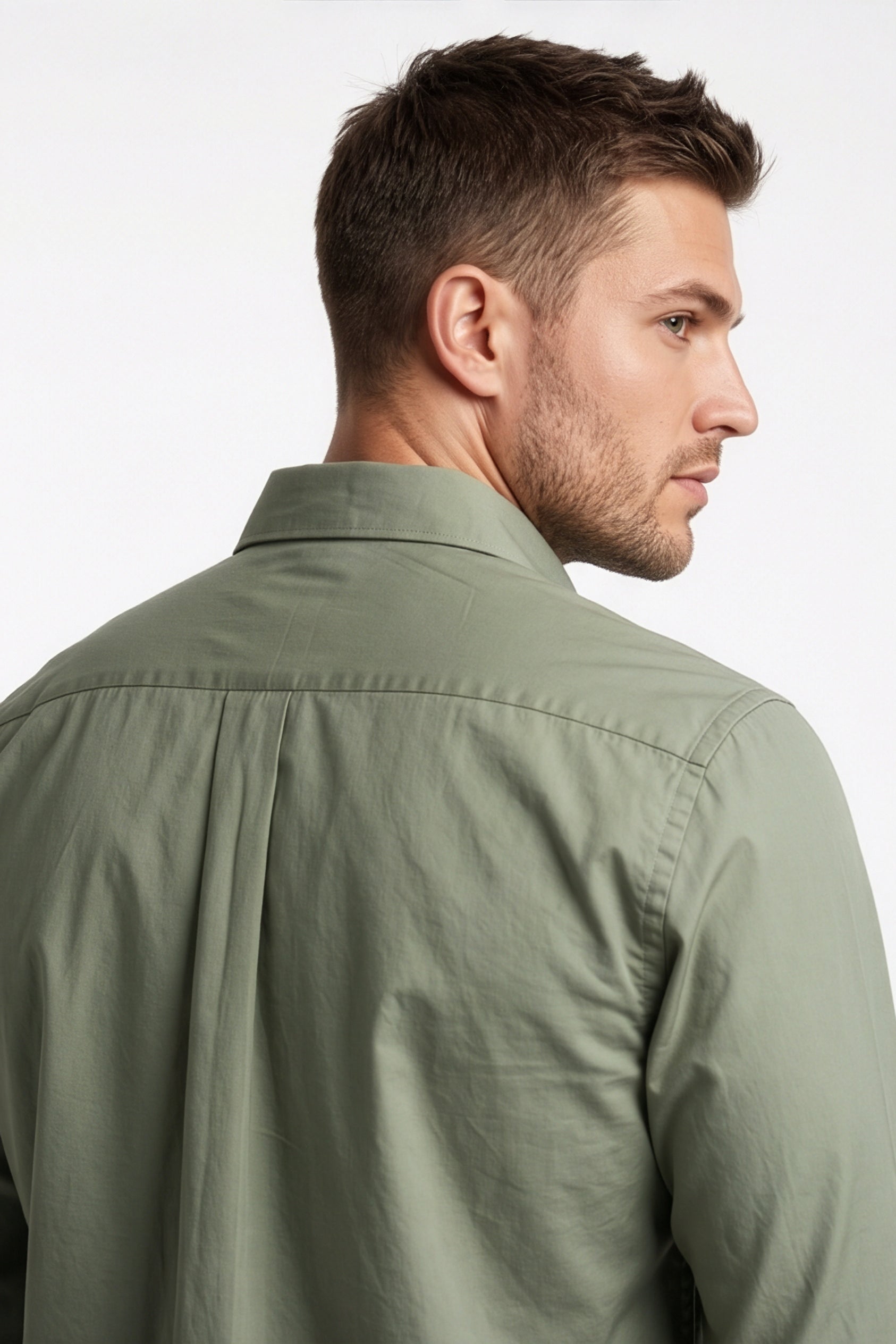 Paul Joness Men's Satin Shirt Olive