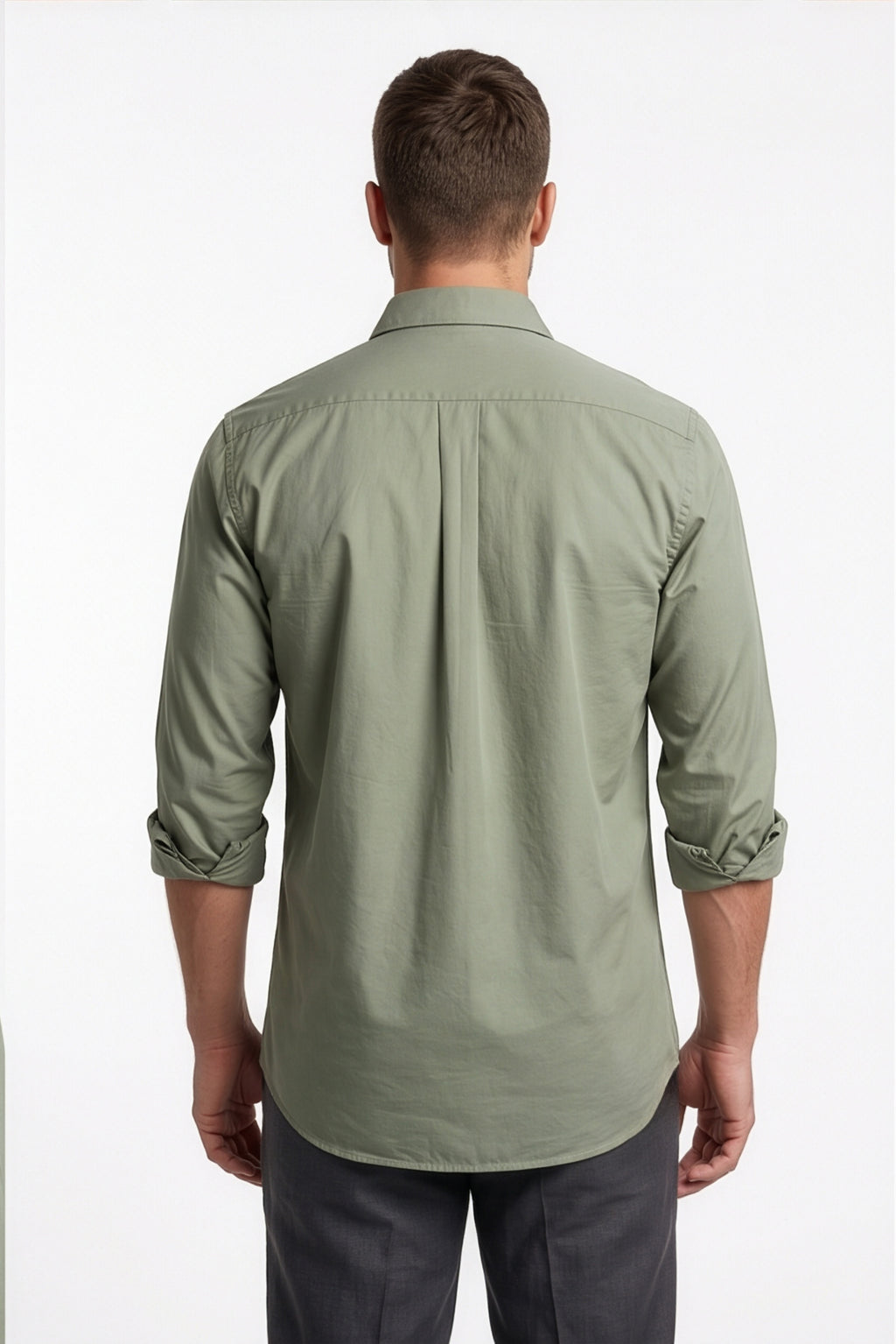 Paul Joness Men's Satin Shirt Olive
