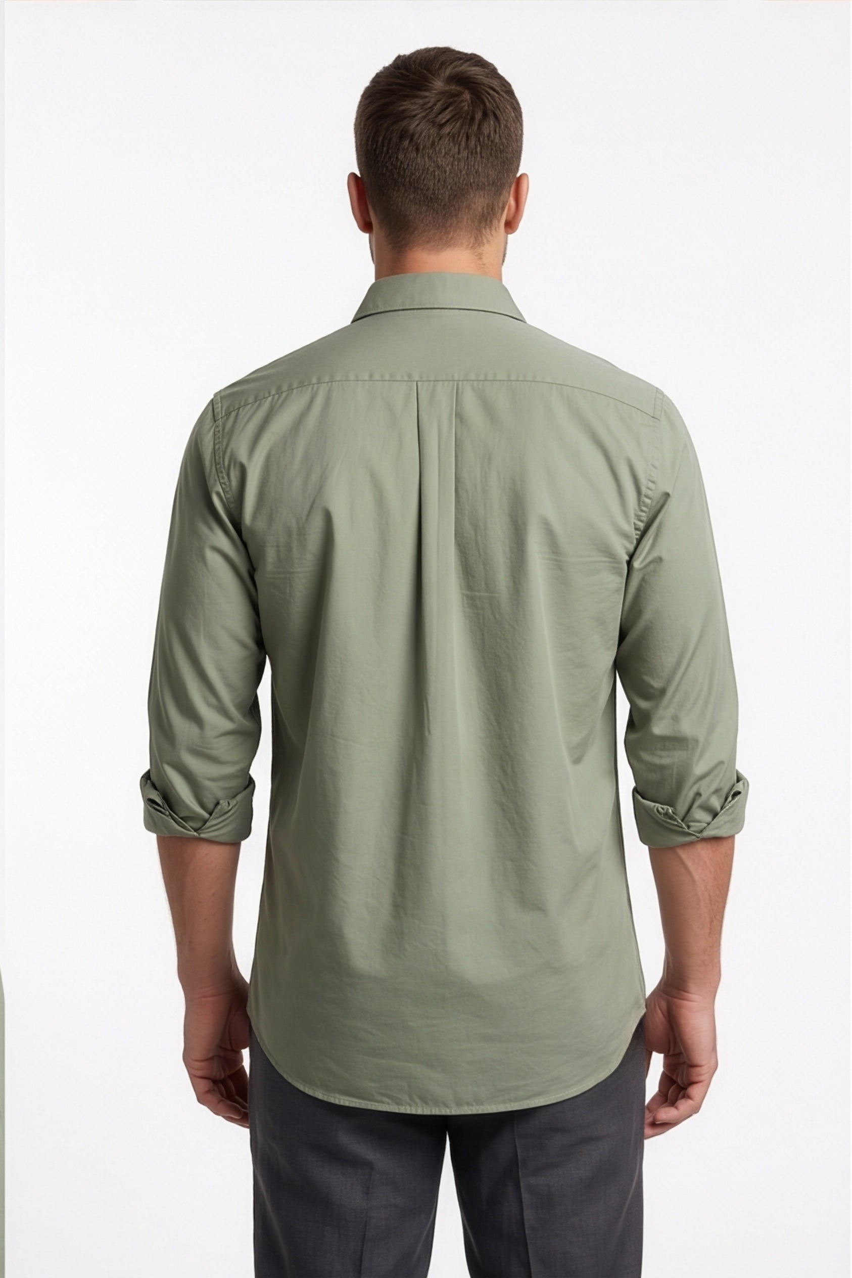 Paul Joness Men's Satin Shirt Olive