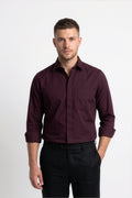 Paul Joness Men's Satin Shirt Wine