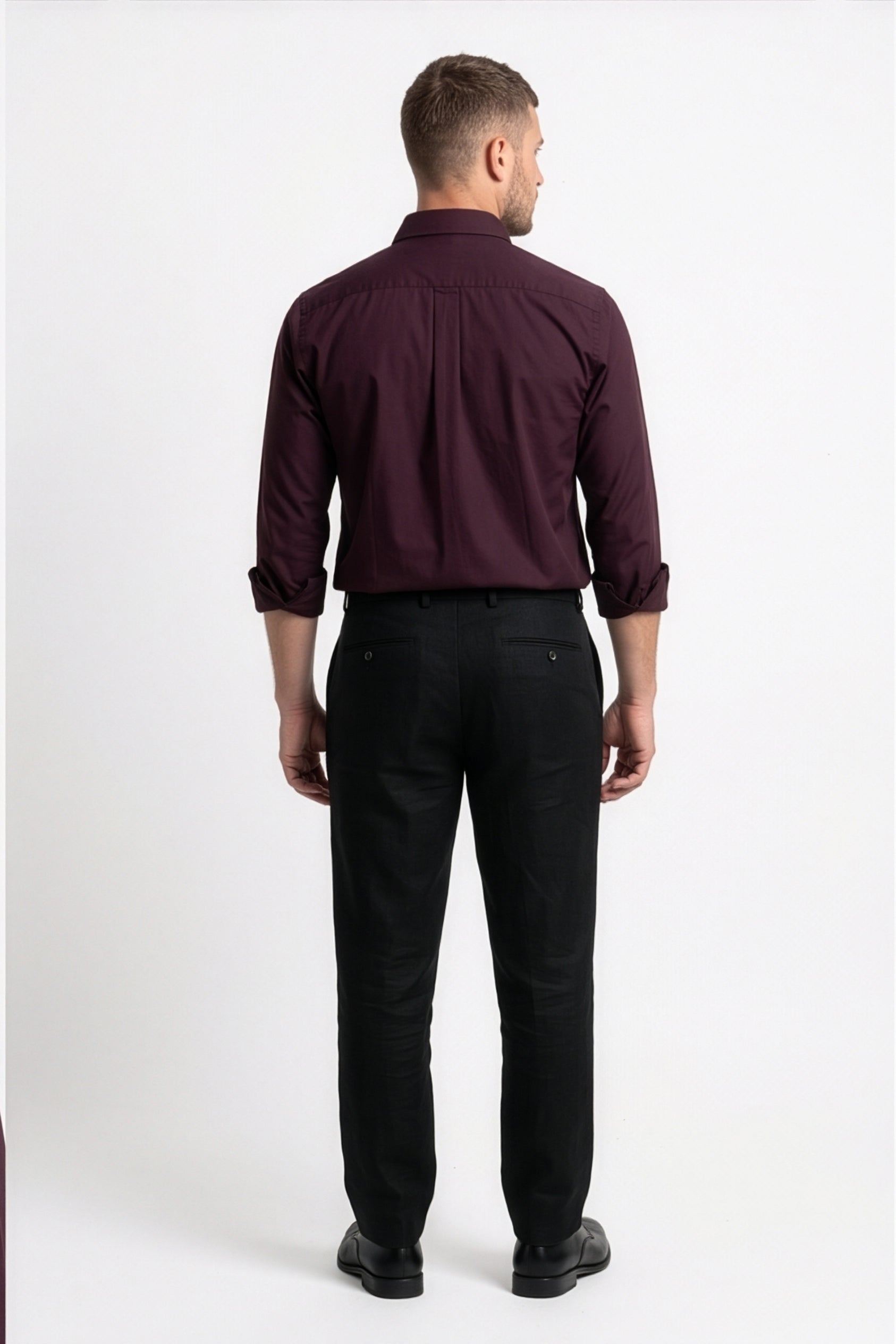 Paul Joness Men's Satin Shirt Wine