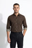 Americus Men's Printed Shirt Brown Print Full Sleeve