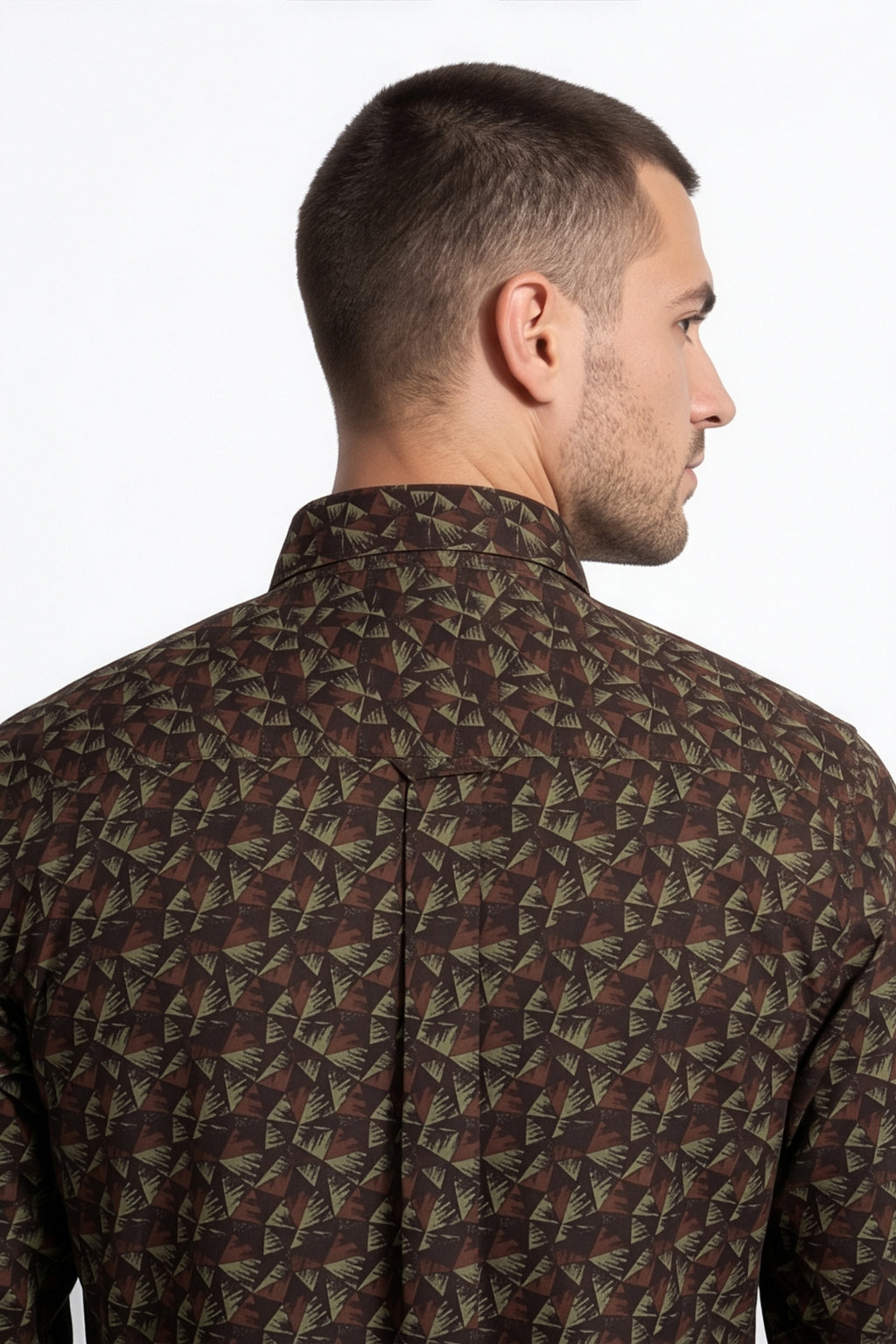 Americus Men's Printed Shirt Brown Print Full Sleeve