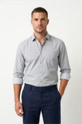 Americus  Men's Light Grey Printed Full Sleeve