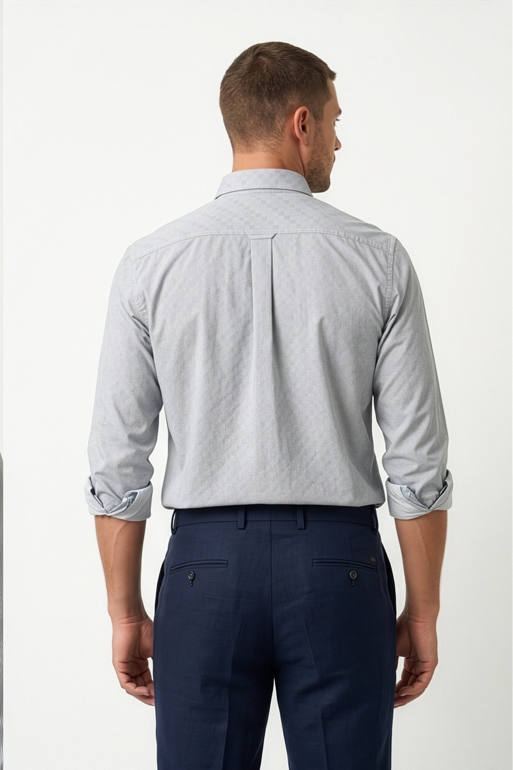 Americus  Men's Light Grey Printed Full Sleeve