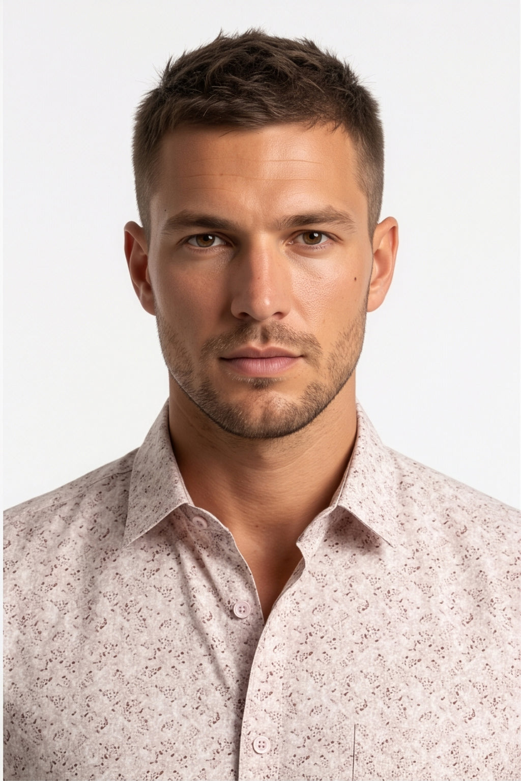 Americus  Men's Blush Pink Printed Full Sleeve