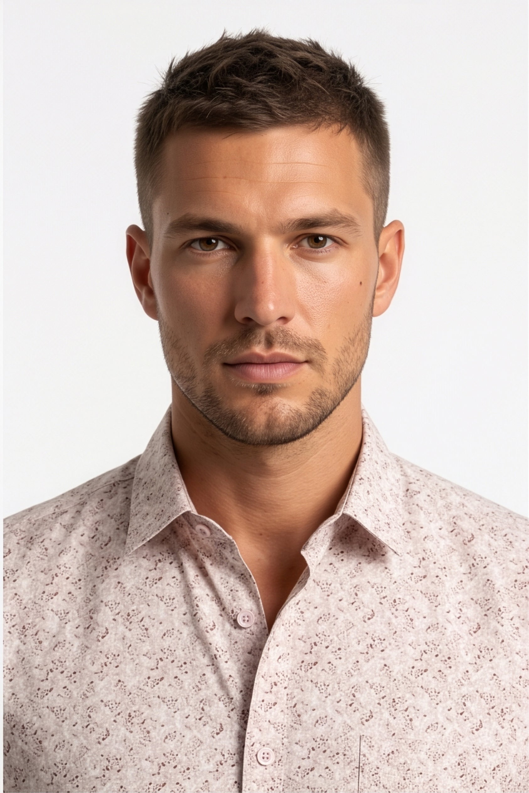 Americus  Men's Blush Pink Printed Full Sleeve