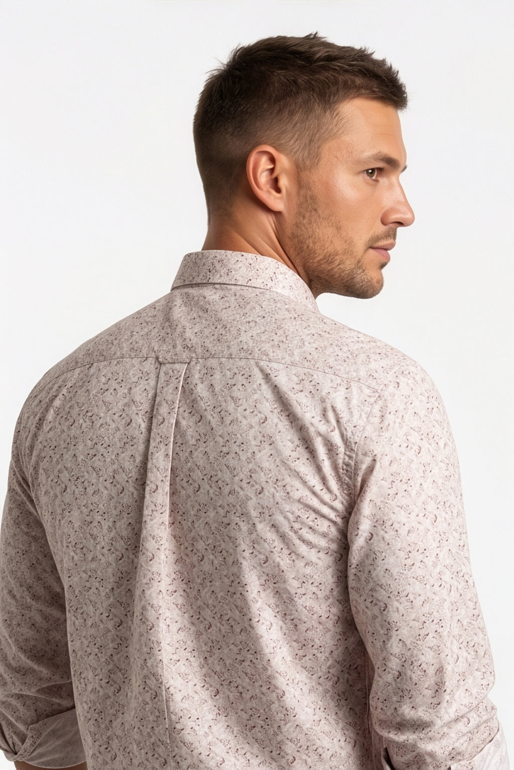 Americus  Men's Blush Pink Printed Full Sleeve