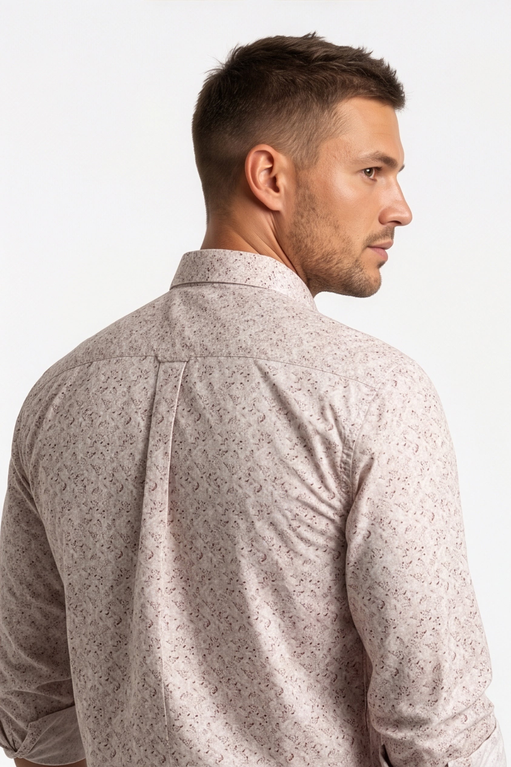 Americus  Men's Blush Pink Printed Full Sleeve