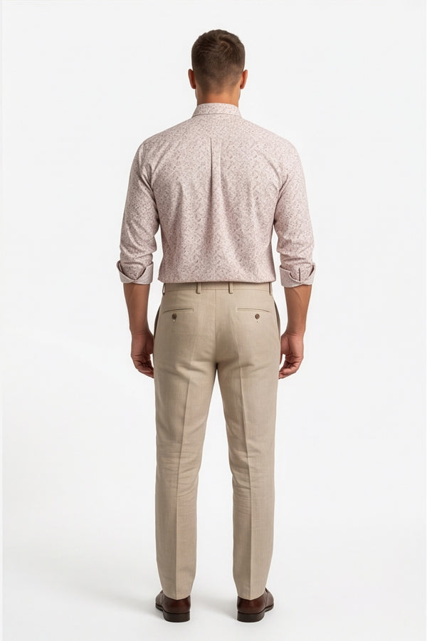 Americus  Men's Blush Pink Printed Full Sleeve
