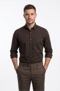Americus  Men's Dark Brown Printed Full Sleeve