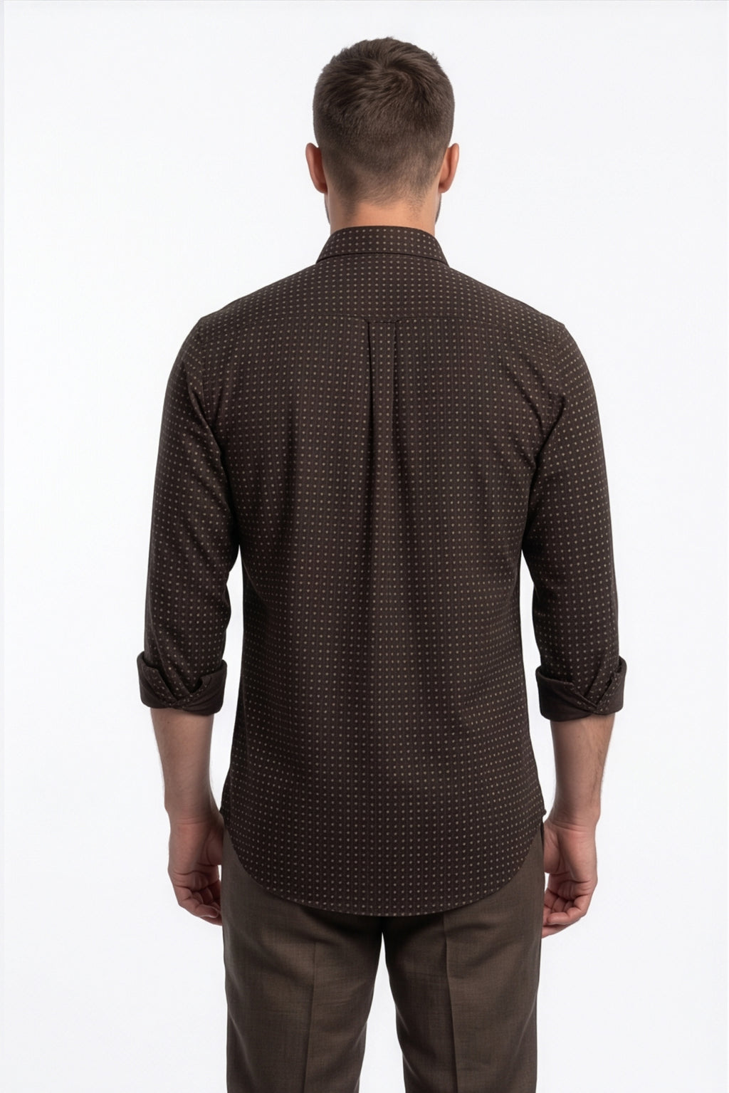 Americus  Men's Dark Brown Printed Full Sleeve