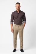 Americus Men's Dark Maroon Micro Printed Full Sleeve