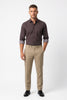 Americus Men's Dark Maroon Micro Printed Full Sleeve