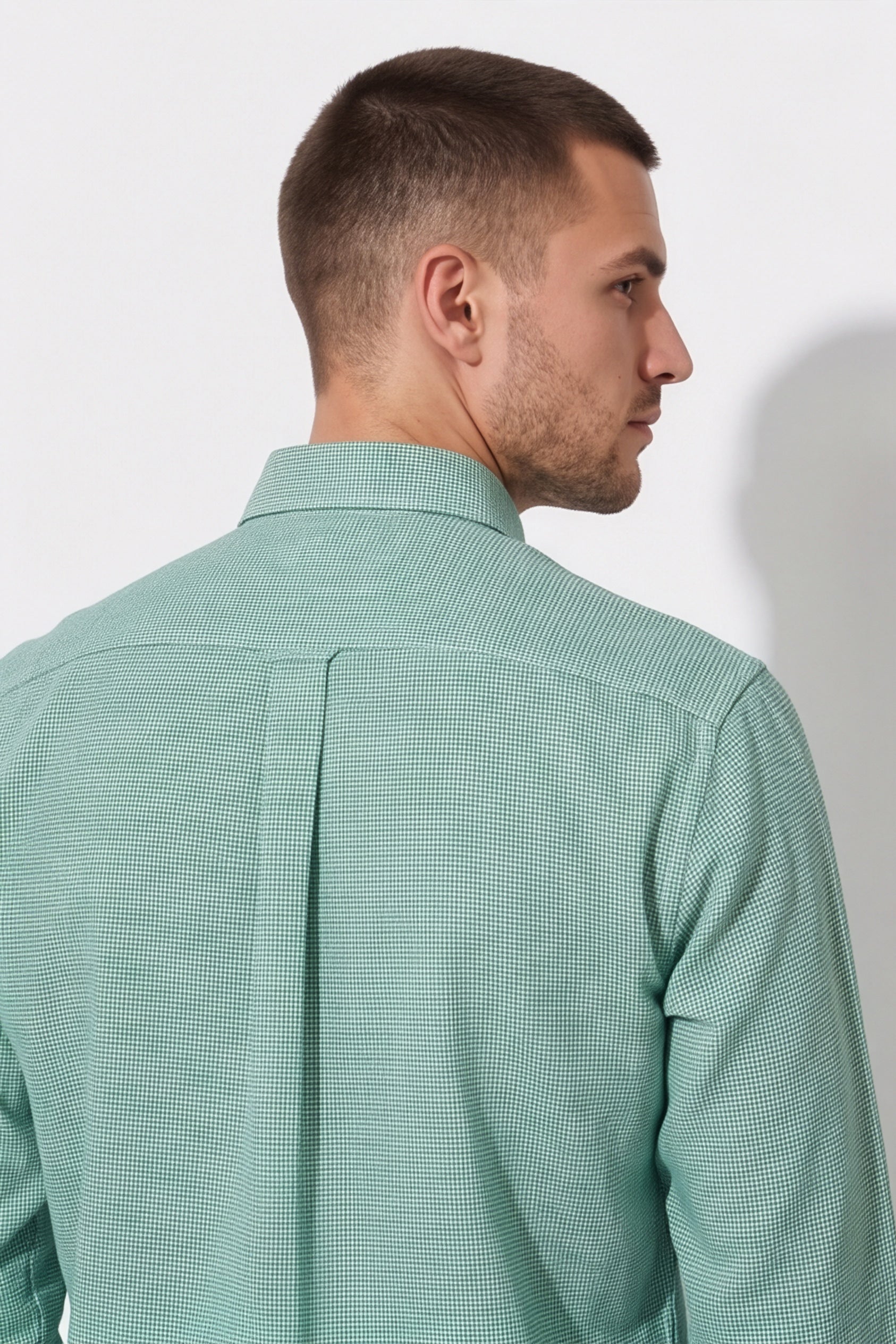 Americus Men's Sea Green Solid Full Sleeve
