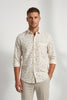 Americus  Men's Cream With Khaki Printed Full Sleeve