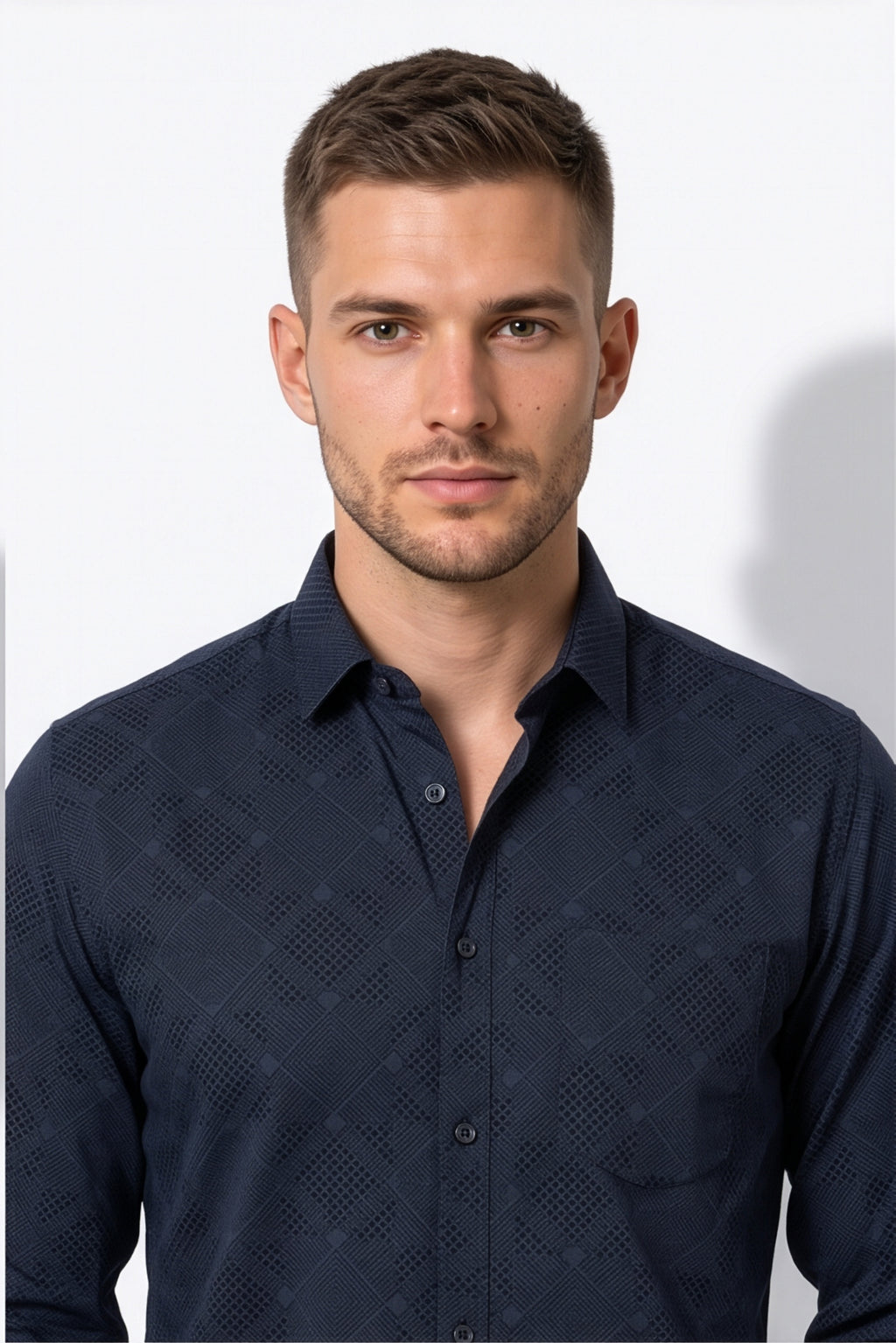 Americus  Men's Navy Blue Full Sleeve