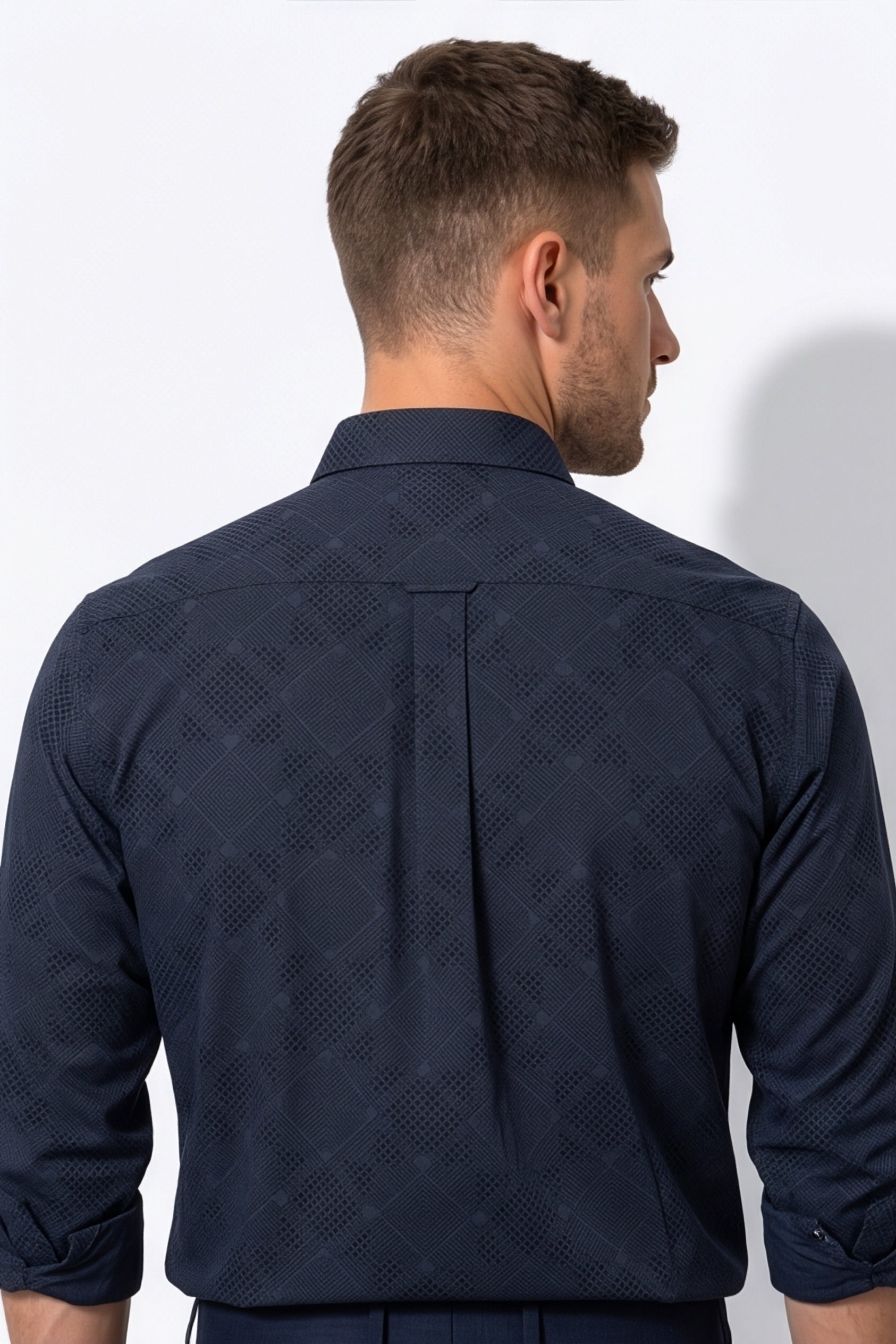 Americus  Men's Navy Blue Full Sleeve