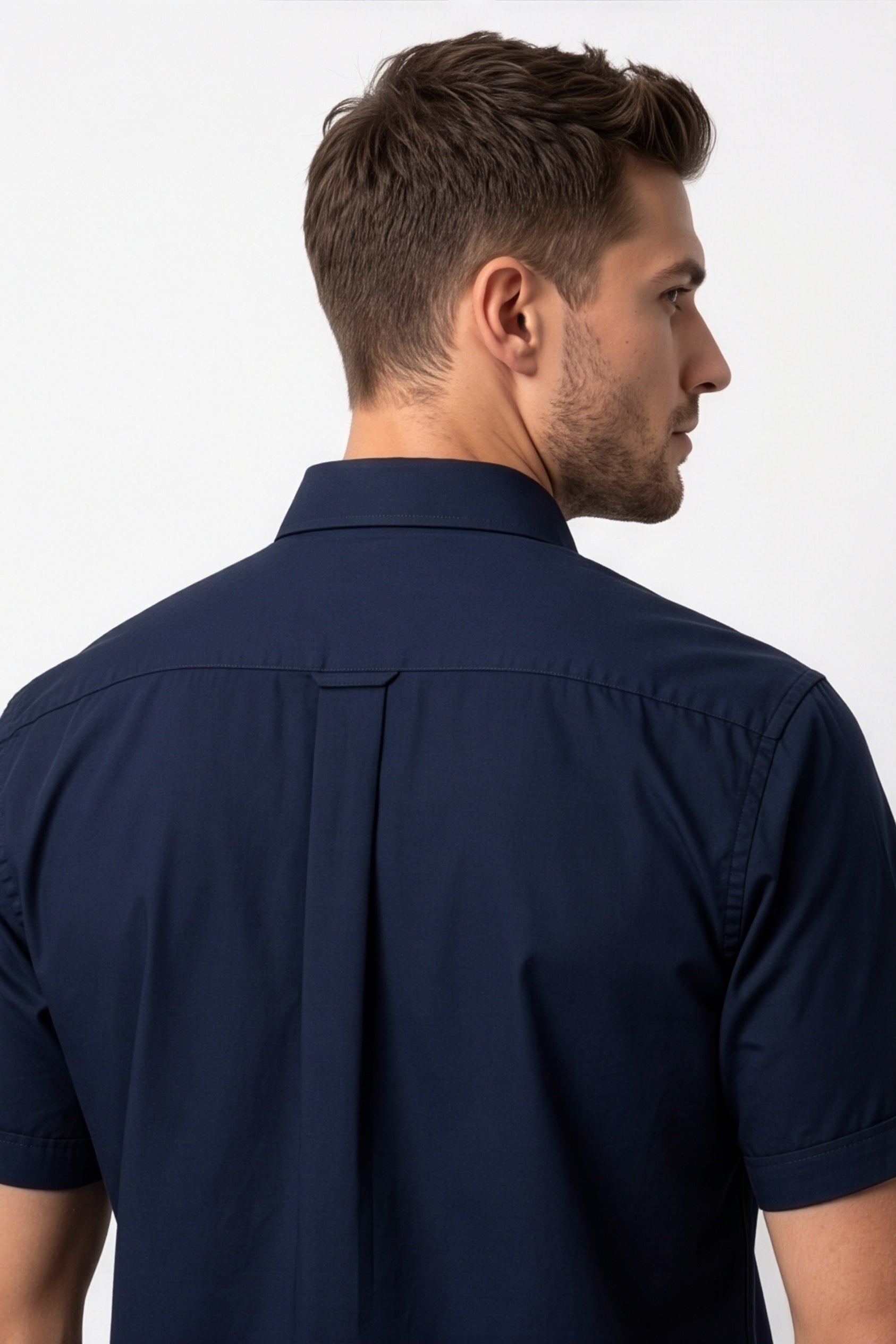 Americus Men's Solid Cotton Shirt Navy Blue