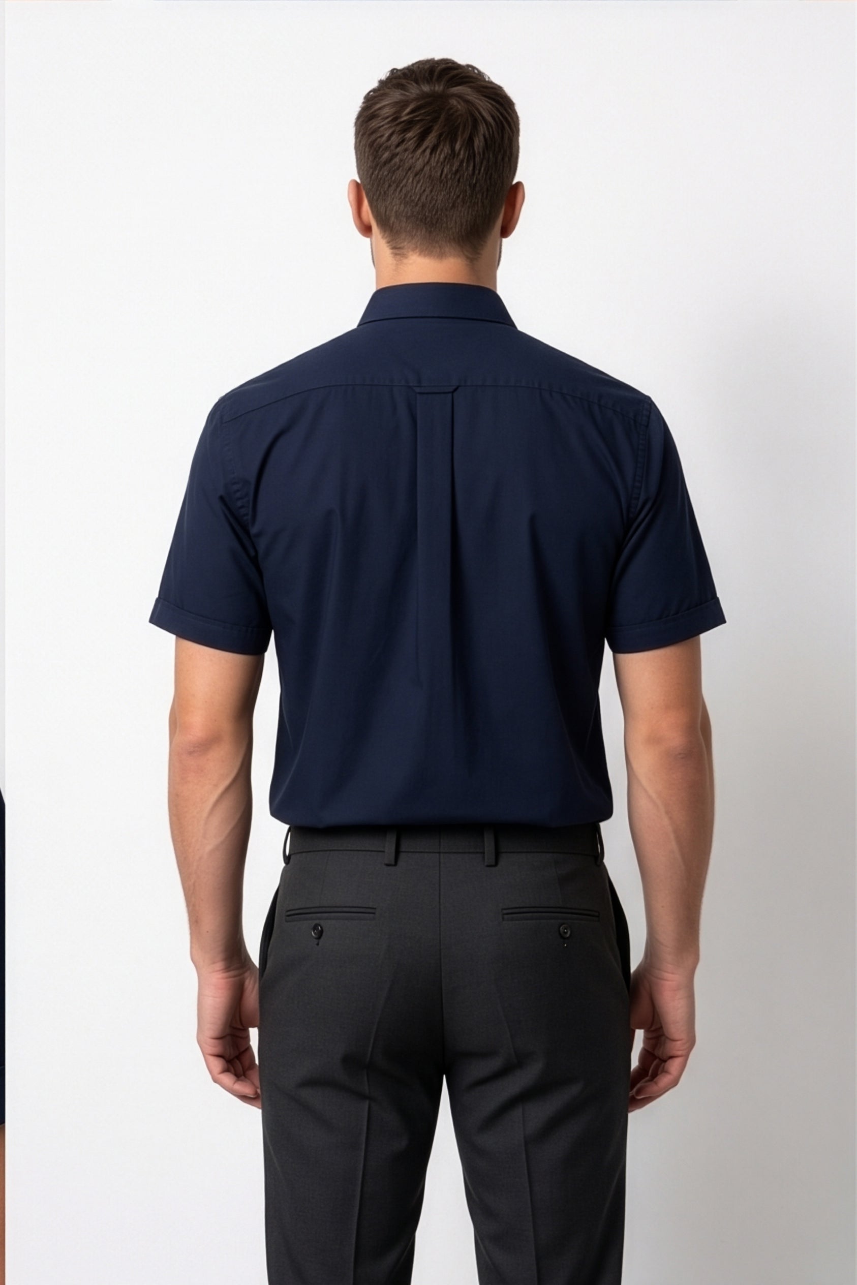 Americus Men's Solid Cotton Shirt Navy Blue