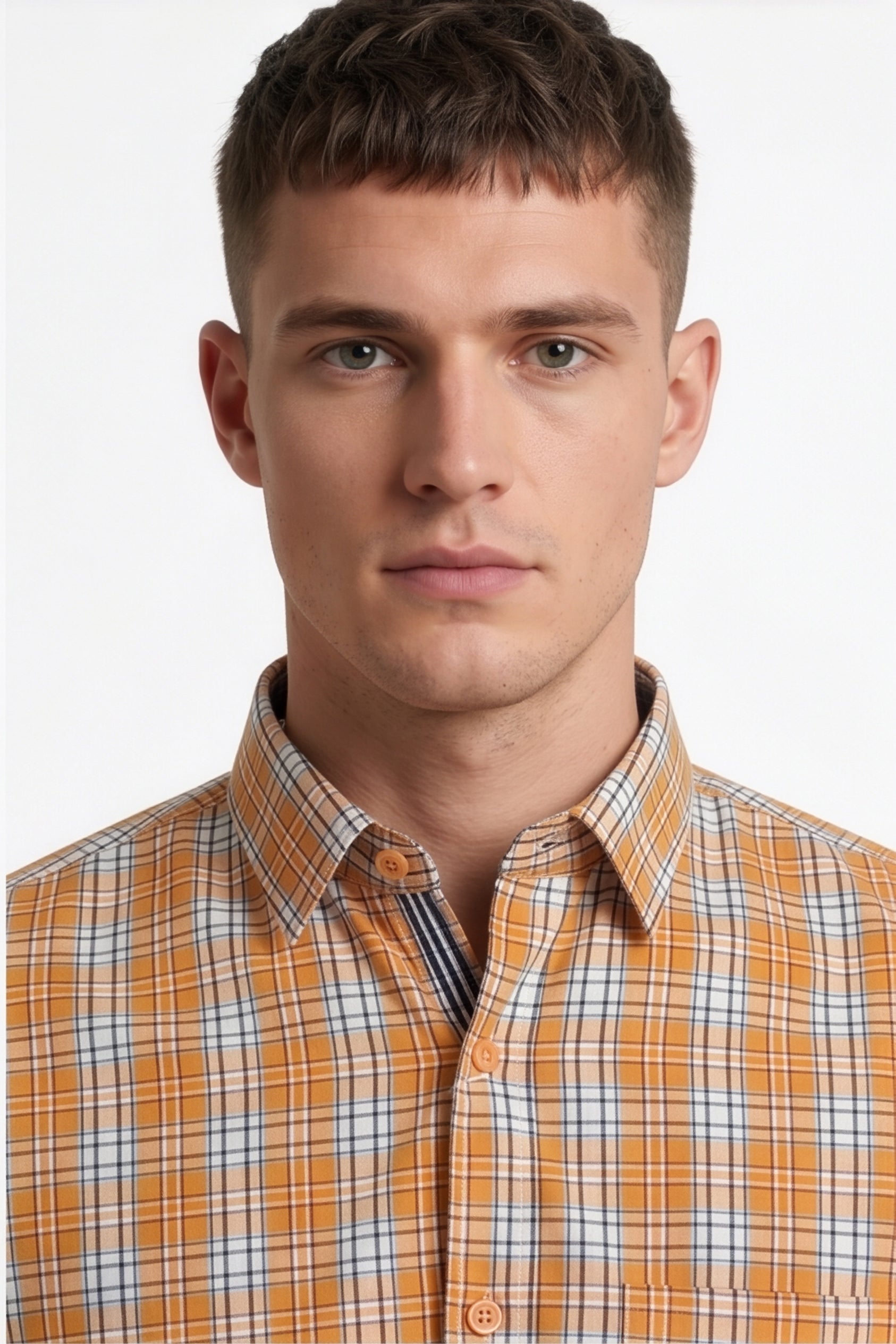 Americus Men's Cotton Check Shirt – Mustard