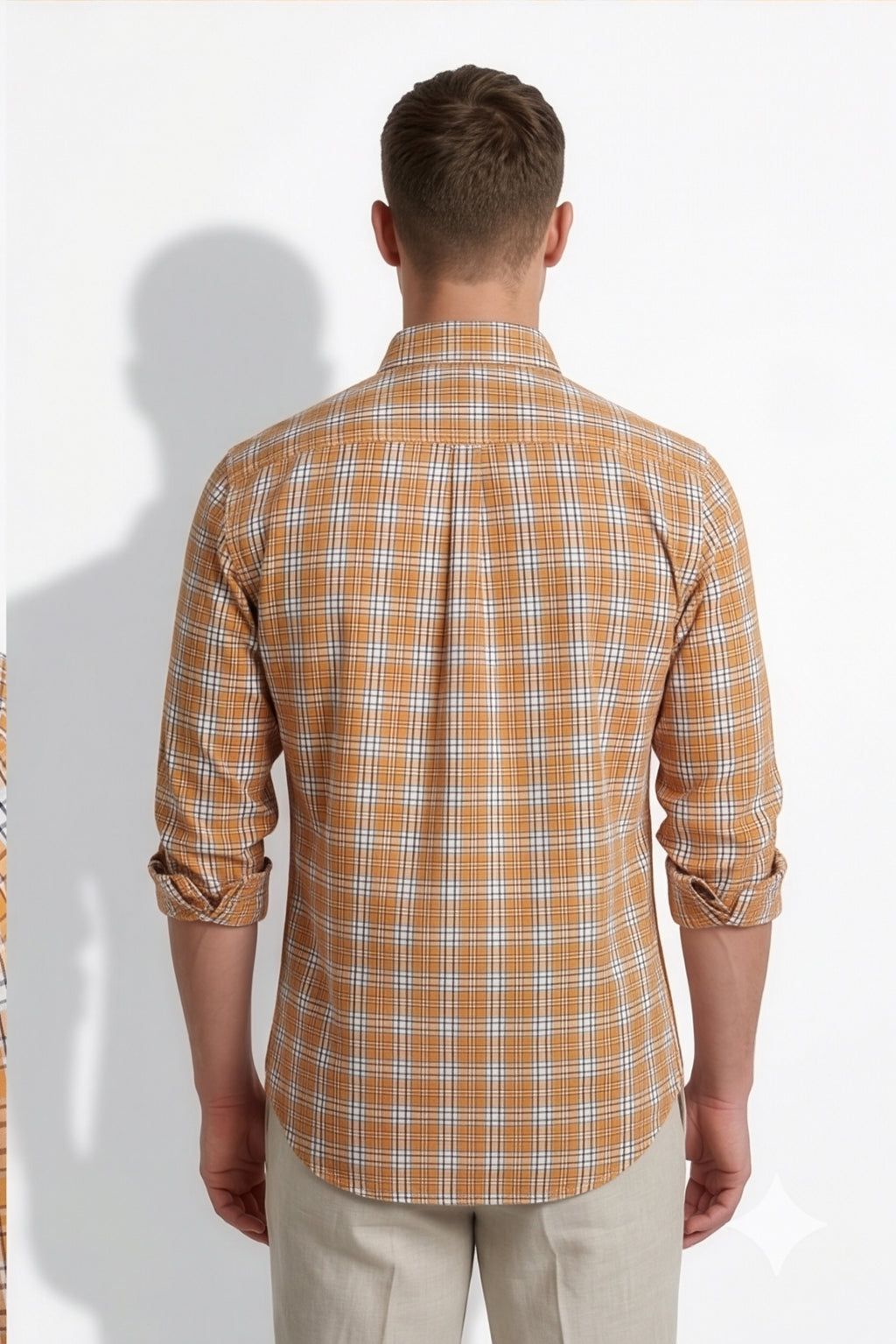 Americus Men's Cotton Check Shirt – Mustard
