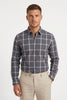 Americus Mens Cotton Check Shirt Charcoal Grey