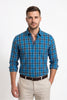 Americus Mens Cotton Check Shirt Sky Blue Navy