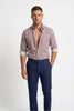 Americus Mens Cotton Check Shirt Dusty Rose Micro Check