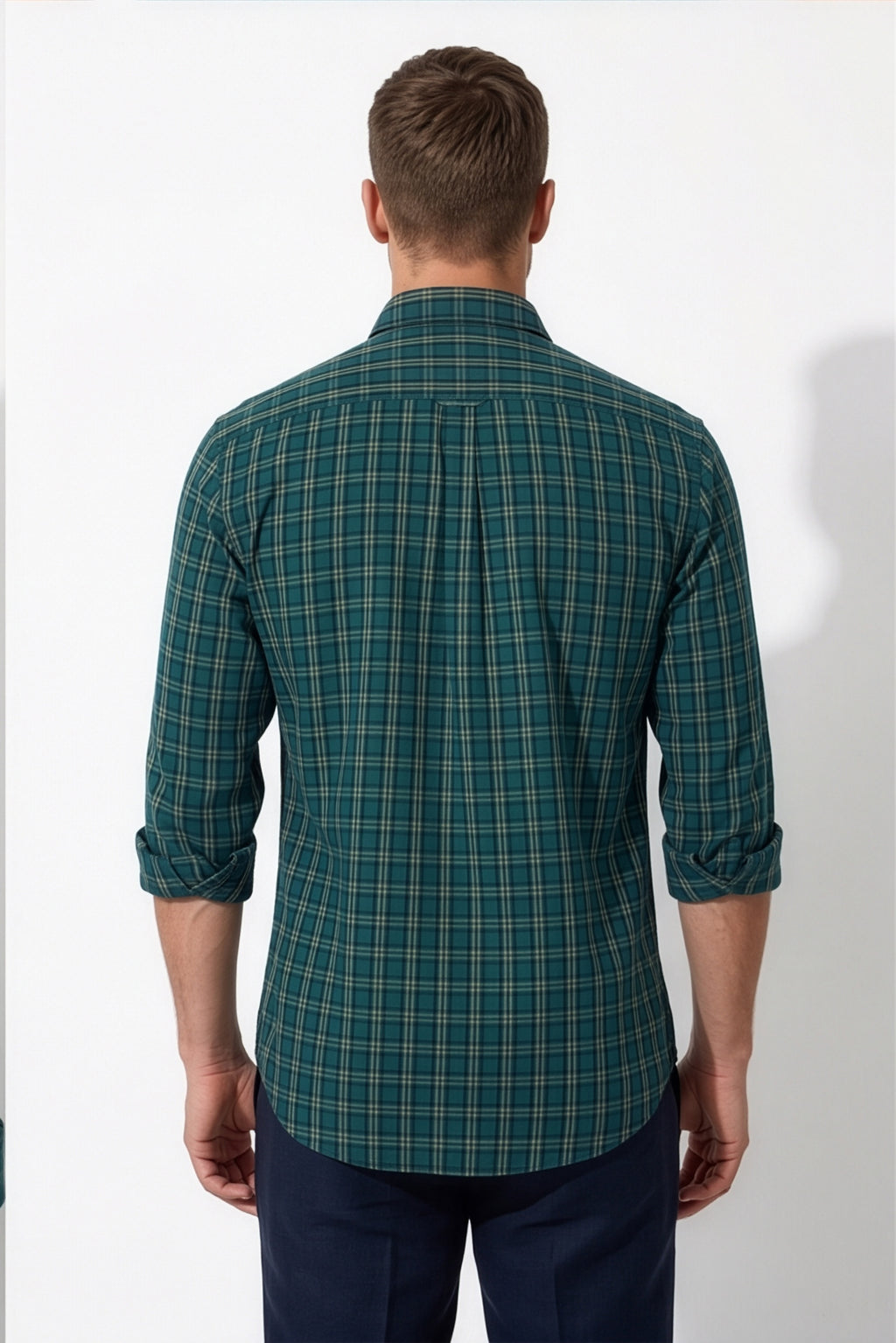 Americus Men's Cotton Check Shirt – Dark Green