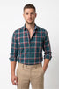Americus Men's Cotton Check Shirt – Teal Burgundy