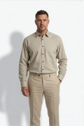 Americus Men's Plus Size Casual Shirt Sand Beige Geometric Triangle