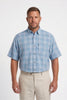 Americus Men's Plus Size Casual Shirt Sky Blue White Large Windowpane