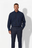 Americus Men's Plus Size Casual Shirt Midnight Navy Black Watch Tartan