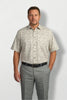 Americus Men's Plus Size Casual Shirt Cream Olive Botanical Scatter
