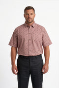 Americus Men's Plus Size Casual Shirt Dusty Rose Ditsy Floral